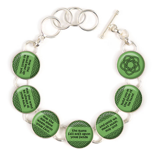 The Green Promise — Irish Blessing Charm Bracelet