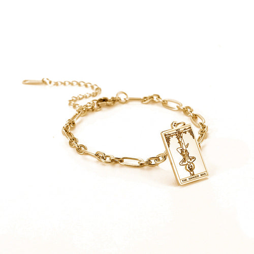12 Tarot Card Series Fashion Trend Long Oval Link Chain Bracelet