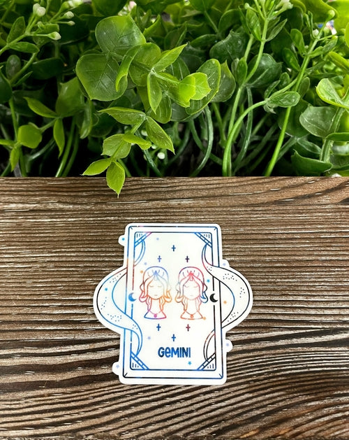 Zwillinge Sternzeichen Tarotkarte | Aufkleber oder Magnet