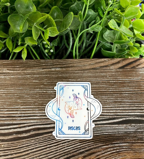 Pisces Zodiac Tarot Card Sticker |Sticker or Magnet