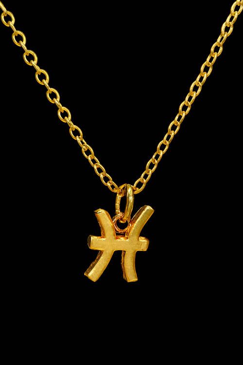Gold Pisces Zodiac Pendant Necklace — product image 1