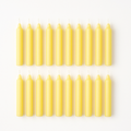 Bougies cierge en cire pure non parfumées, lot de 20 (Jaune)