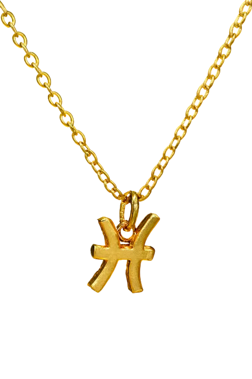 Gold Pisces Zodiac Pendant Necklace — product image 2