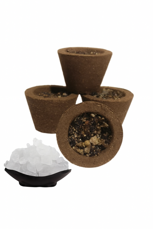 Natural Mineral Soil Cones with Crystal Dish