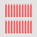 Unscented Pure Wax Stick Candle Pack of 20 (Red)