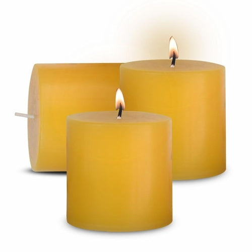 Pillar Candles (Citronella - Yellow) Set of 3.