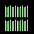 Green unscented stick candles, set of 20