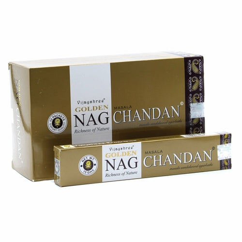 Chandan Genuine Golden Nag | Incense Sticks Joss 15g | Premium Scents