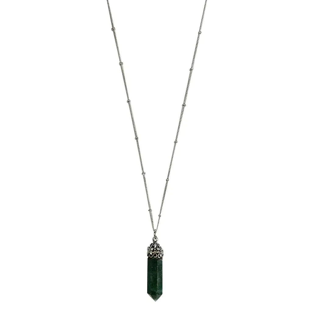 Green Aventurine Crystal Necklace, SKU 010208