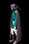 Hibernus umber hooded wool cloak