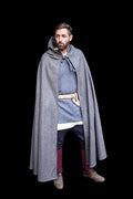 Hibernus slate hooded wool cloak