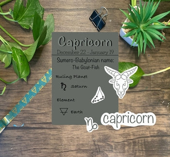 Capricorn zodiac waterproof sticker set