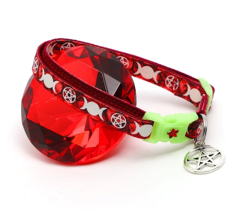 Witch's Familiar on Ruby Cat Collar