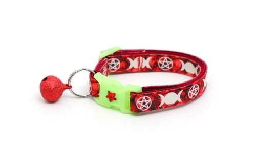 Witch's Familiar on Ruby Cat Collar