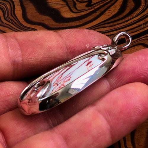 Jasper Amulet, Sterling Silver Pendant, Artwork Pendant with picture