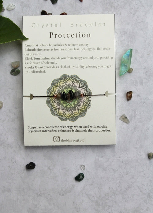 Protection crystal bracelet with an affirmation - casual & minimal -