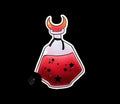 Red and black star potion bottle vinyl sticker