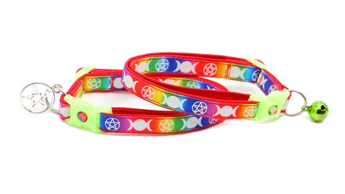 Witch's Familiar on Rainbow Cat Collar