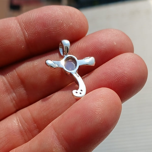 Moonstone pendant, Sterling Silver Pendant, Cross Amulet, Crucifix
