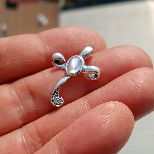 Moonstone pendant, Sterling Silver Pendant, Cross Amulet, Crucifix