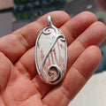 Jasper Amulet, Sterling Silver Pendant, Artwork Pendant with picture