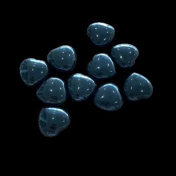 Polished black obsidian heart