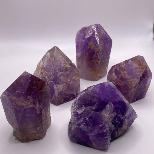 Amethyst Rough Cut Top Polish Point