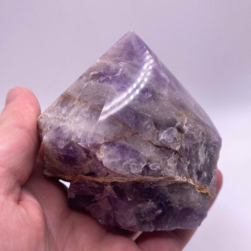 Amethyst Rough Cut Top Polish Point