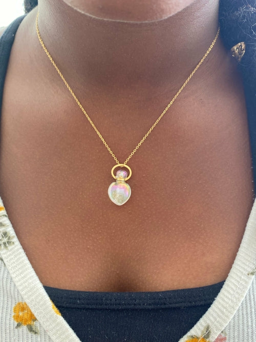 Angel Aura Quartz Teardrop Essential Oil Necklace — product image 2