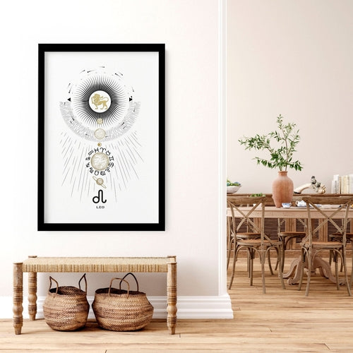 Leo zodiac sign wall art print