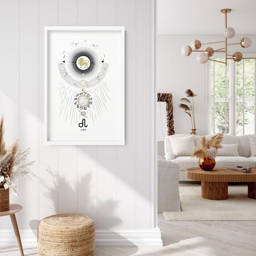 Leo zodiac sign wall art print