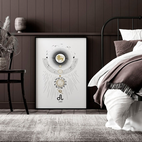 Leo zodiac sign wall art print