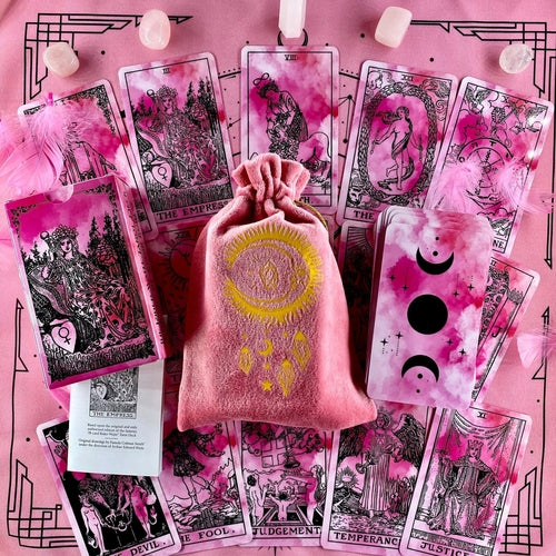 Set Pink Tarot Bag & Tarot Cloth for Tarot Cards