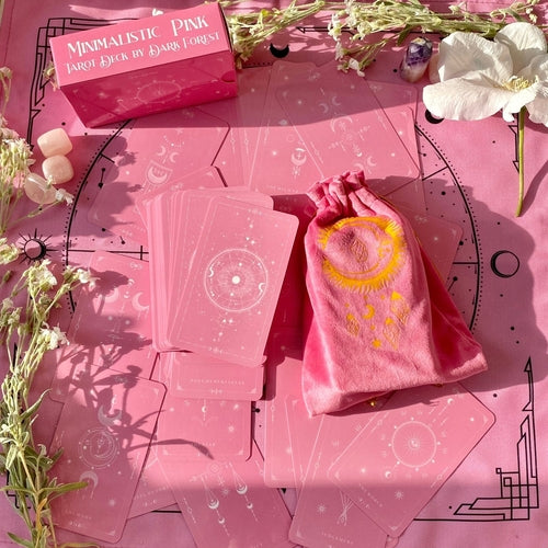 Set Pink Tarot Bag & Tarot Cloth for Tarot Cards