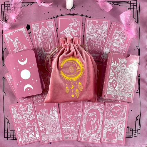 Set Pink Tarot Bag & Tarot Cloth for Tarot Cards