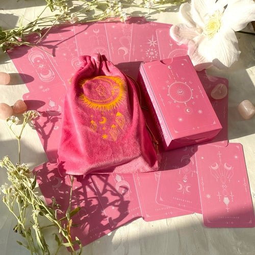 Set Pink Tarot Bag & Tarot Cloth for Tarot Cards