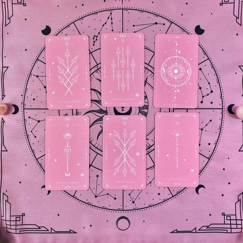 Set Pink Tarot Bag & Tarot Cloth for Tarot Cards