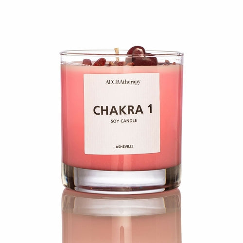 Chakra 1 Roter Jaspis Edelsteinkerze