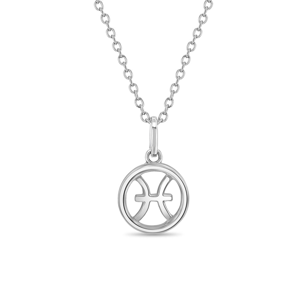 Pisces Sterling Silver Zodiac Necklace — product image