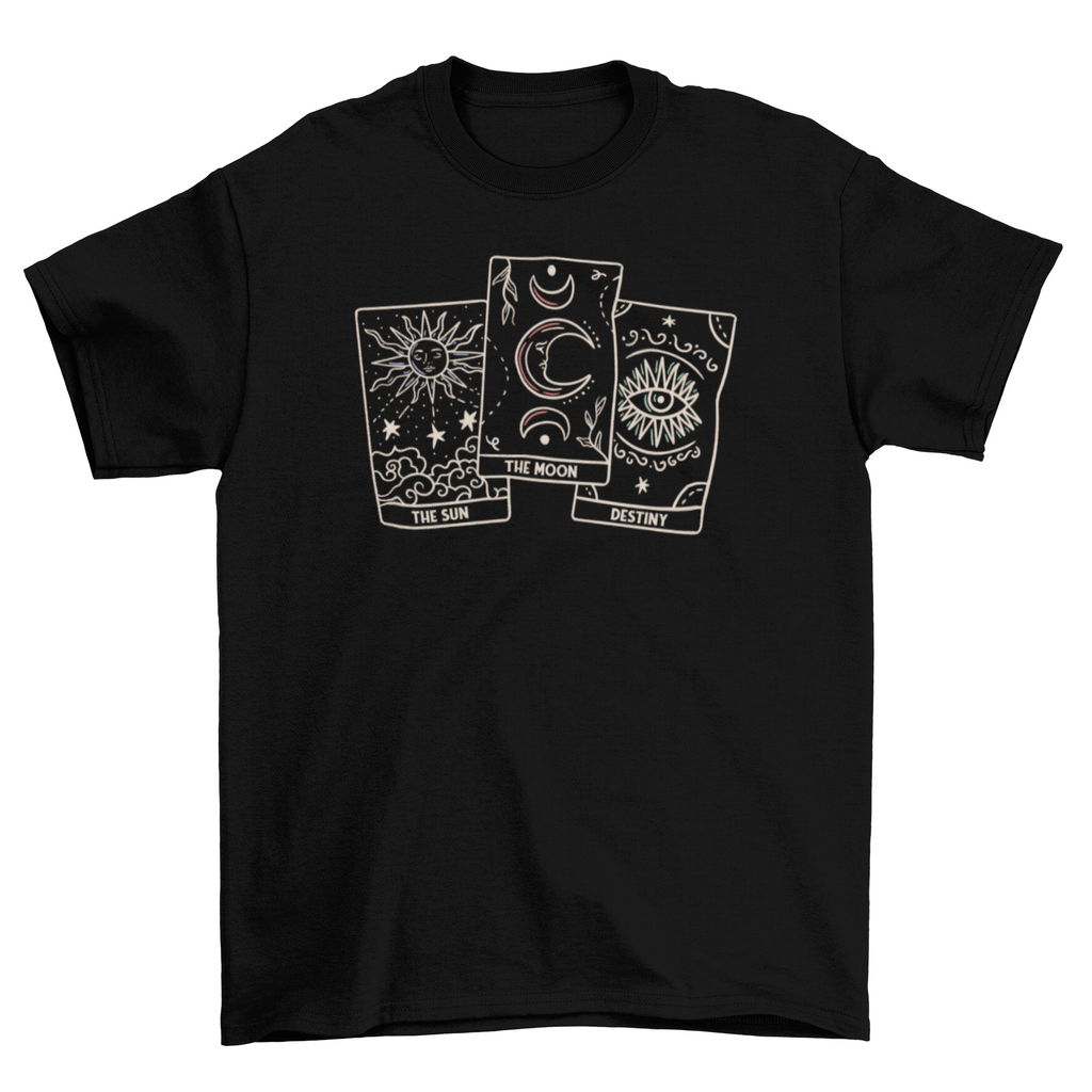 Black Tarot Cards Sun Moon Destiny T-shirt