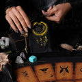Samt-Tarotkartenbeutel Schwarz-Gold