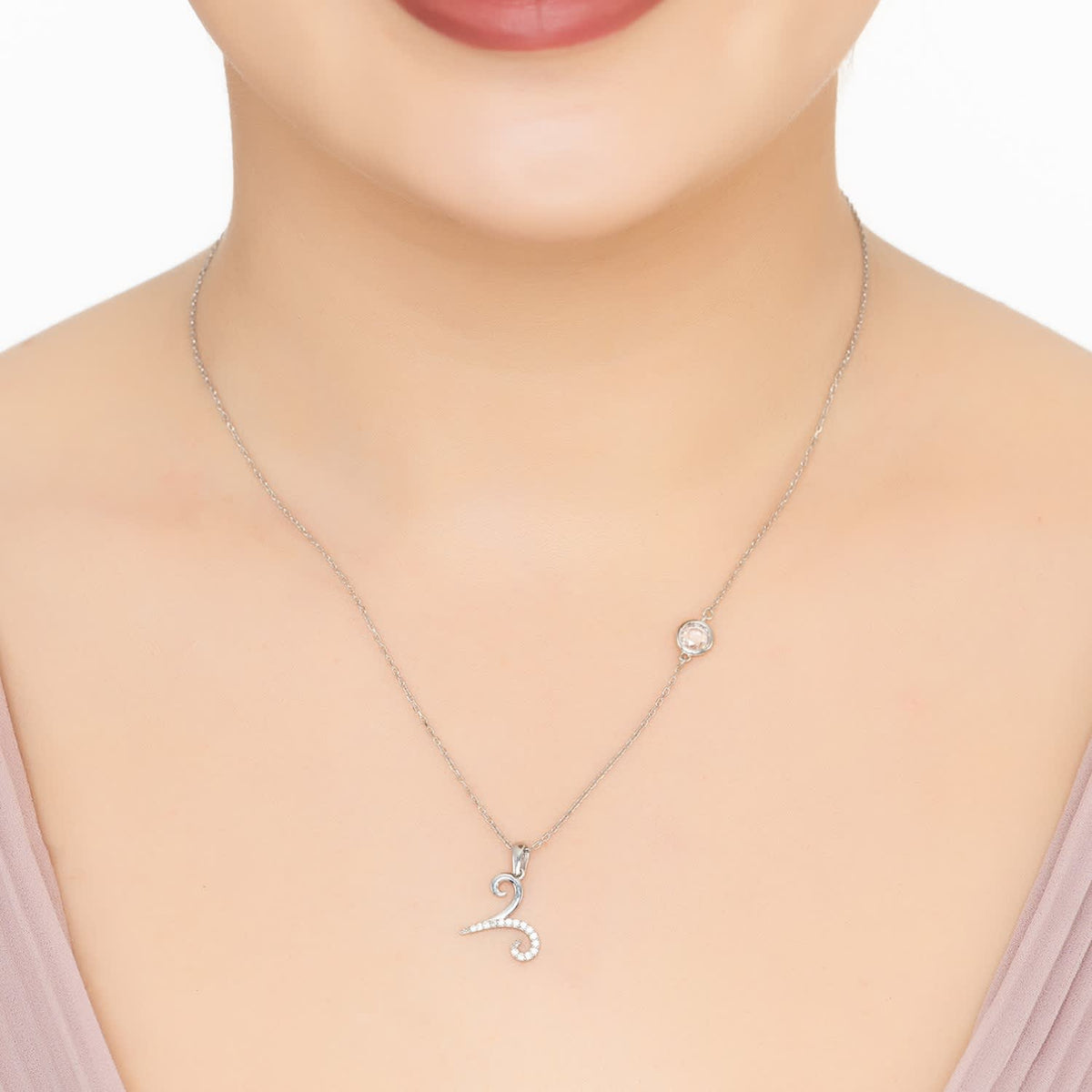 Aries Sterling Silver Zodiac Necklace — product image