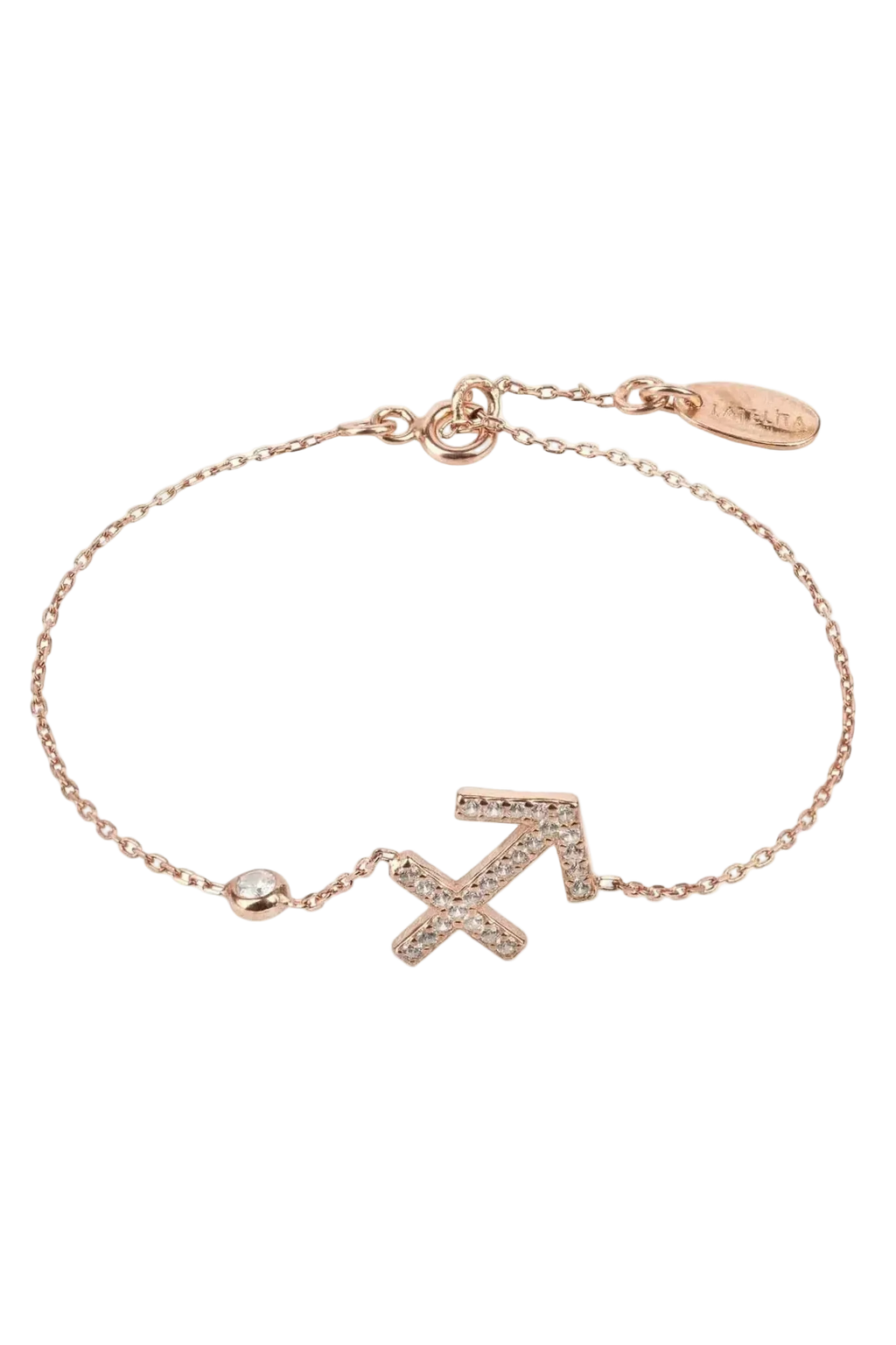 Sagittarius zodiac bracelet in 925 sterling silver with white zircon detail