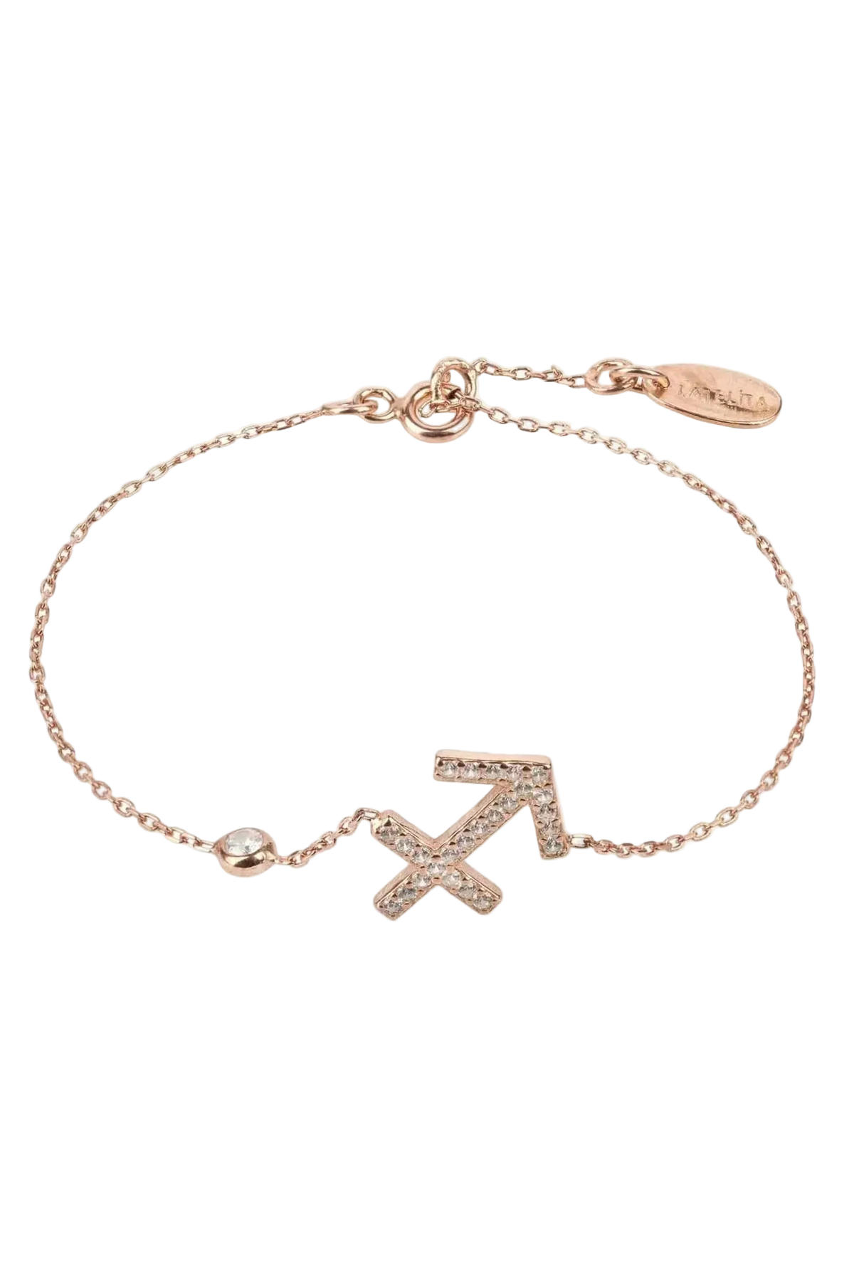 Sagittarius zodiac bracelet in 925 sterling silver with white zircon detail